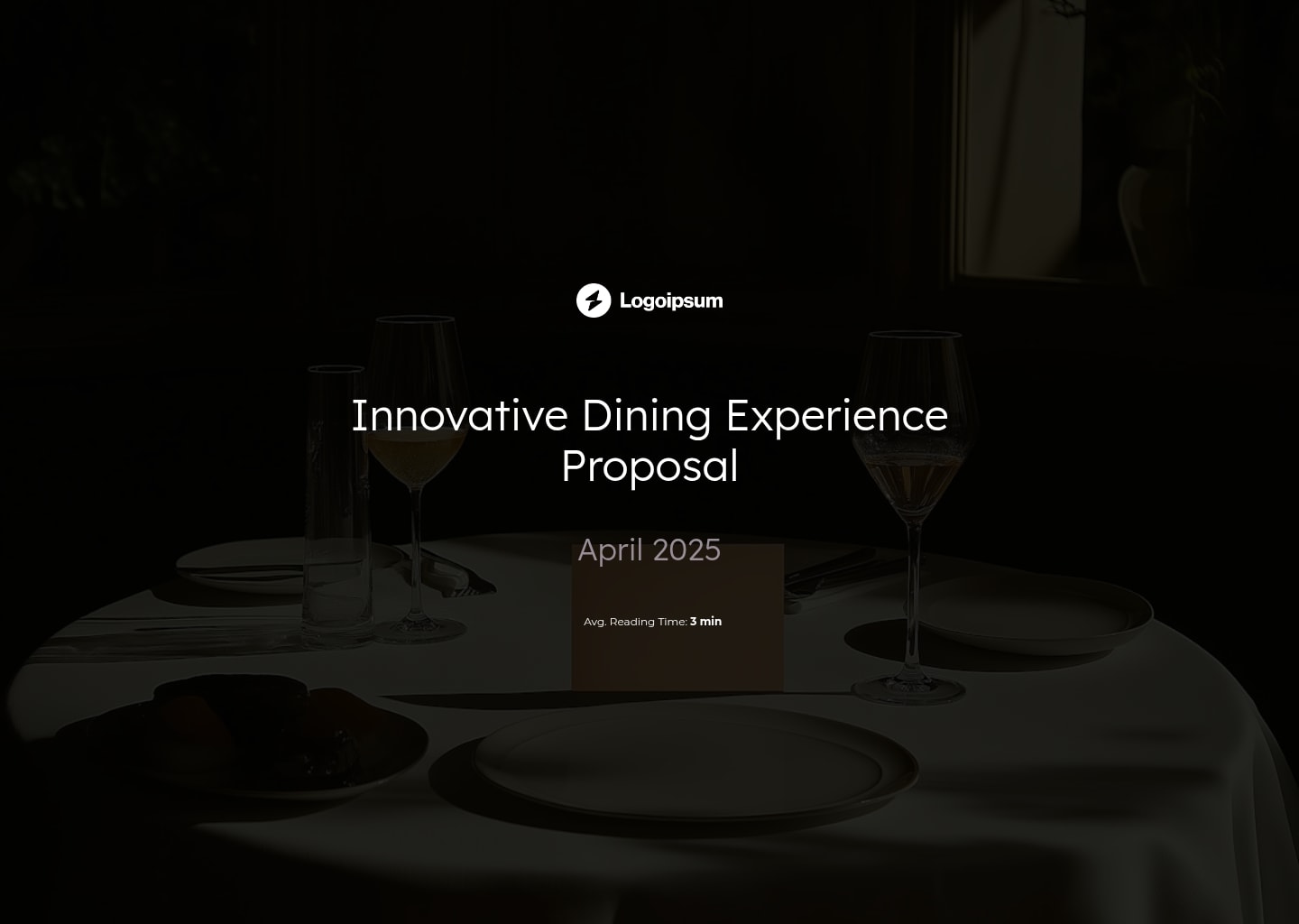 restaurant business proposal