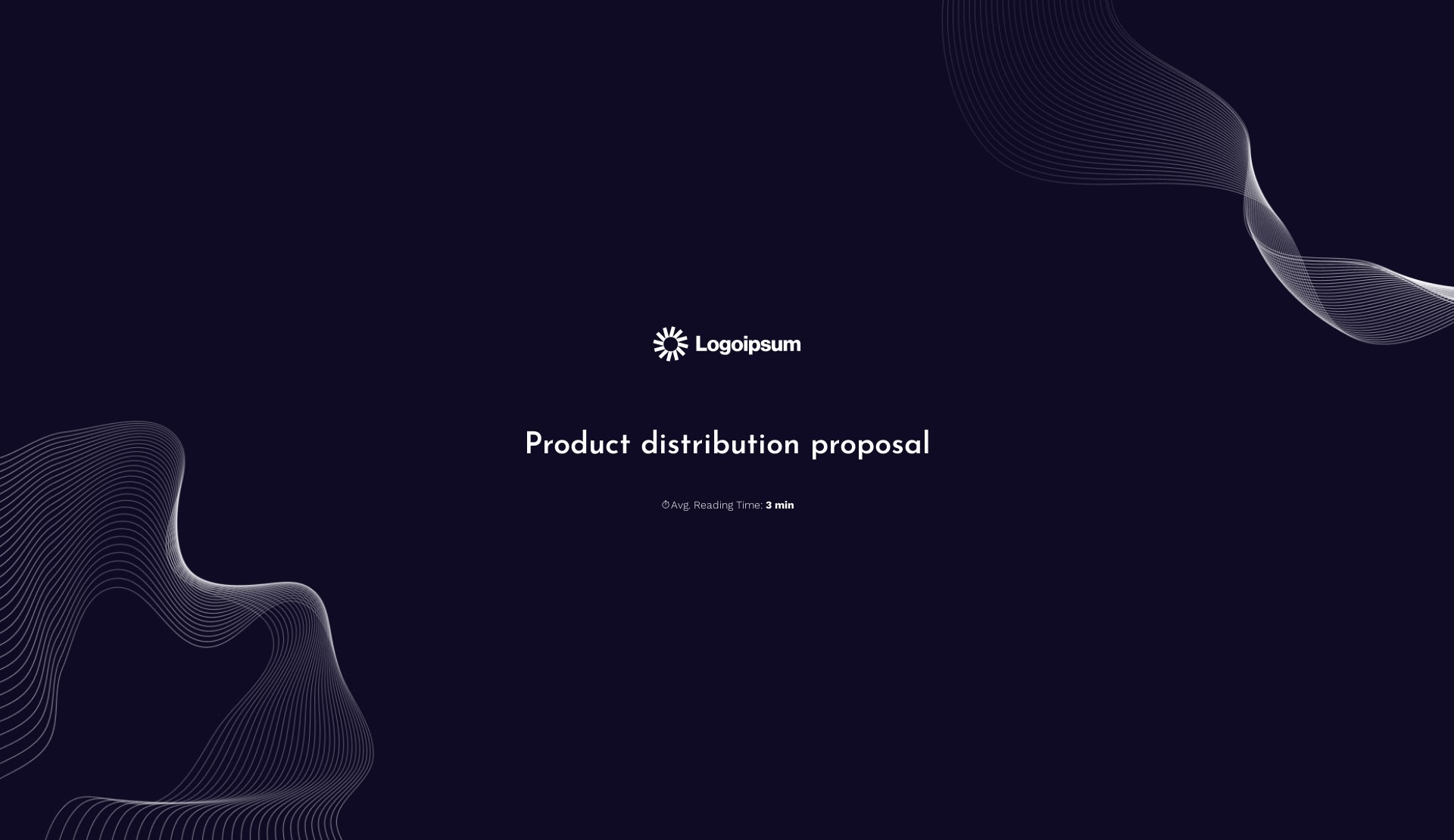 product distribution proposal